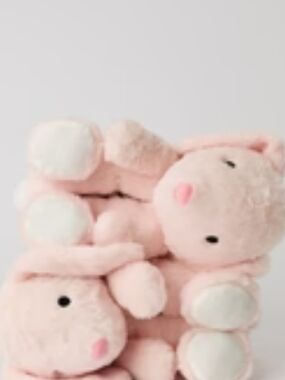 Urban Planet Pink Plush Bunny Slippers